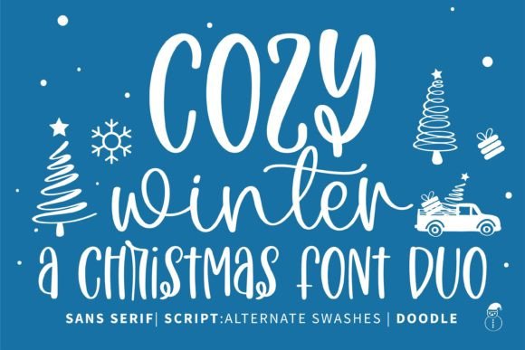 Cozy Winter Duo: A Handwritten Font for Seasonal Creativity