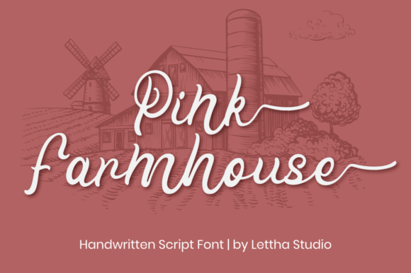 Pink Farmhouse Font for Editorial Design